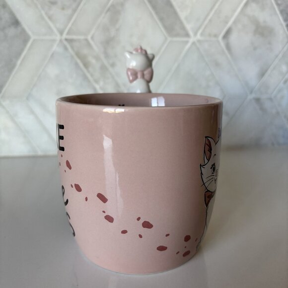 Zrike Brands Disney Aristocats Pink Bonjour I Woke Up Like This Mug with Stirrer - Picture 6 of 10